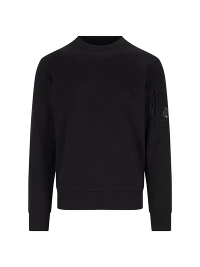 C.p. Company Logo Crewneck Sweatshirt In Black