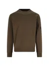 C.p. Company Diagonal Raised Fleece Crew Neck Sweatshirt In Brown