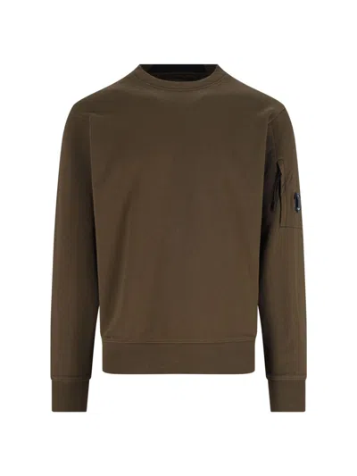 C.p. Company Logo Crewneck Sweatshirt In Brown