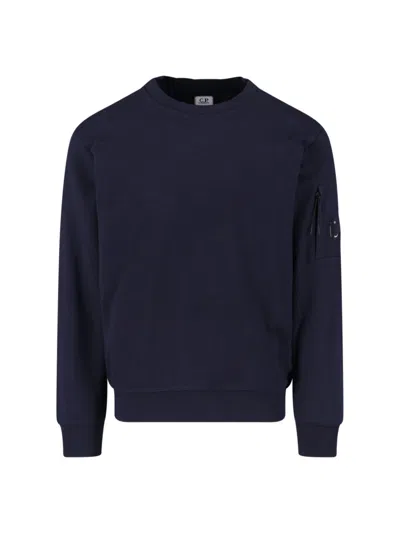 C.p. Company Logo Crewneck Sweatshirt In Blue