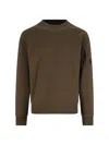 C.p. Company Diagonal Raised Fleece Crew Neck Sweatshirt In Brown