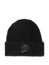 C.p. Company Logo-detail Beanie In Black