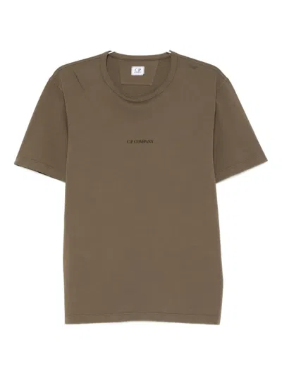 C.p. Company Logo-detail Cotton T-shirt In Brown