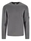 C.p. Company Logo-detail Sweater In Gray