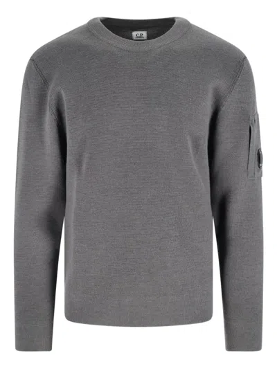 C.p. Company Logo-detail Sweater In Gray