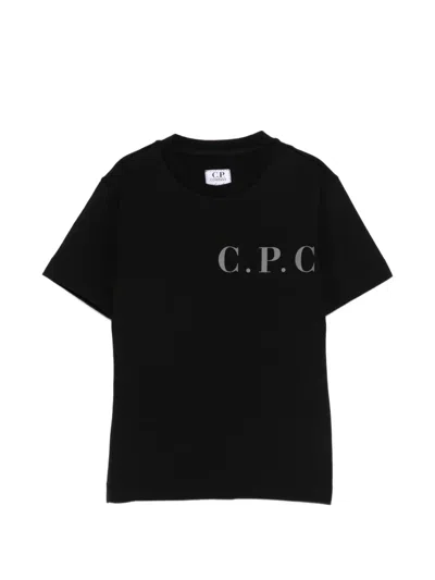 C.p. Company Kids' Logo-detail T-shirt In Black