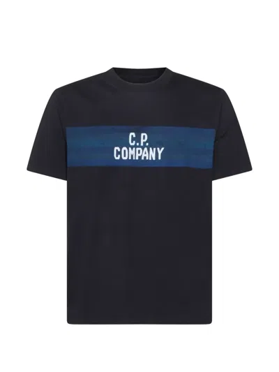 C.p. Company Cp Company Logo T Shirt Navy In Black