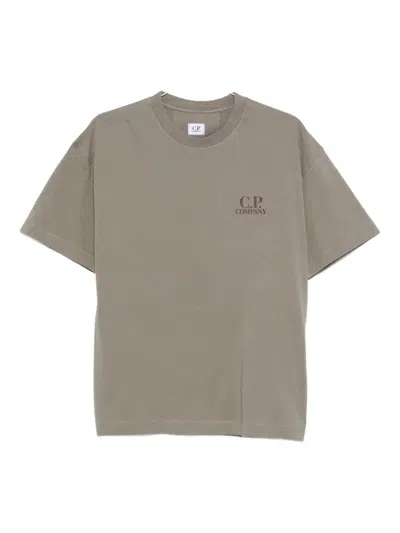 C.p. Company Logo-detail T-shirt In Brown