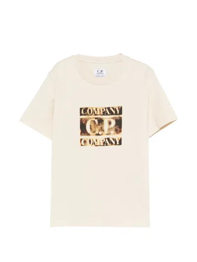 C.p. Company Kids' Logo-detail T-shirt In Neutral