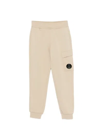 C.p. Company Kids' Logo-detail Tracksuit Bottoms In Neutral