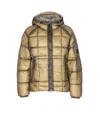 C.p. Company Hooded Down Jacket Featuring Adjustable Elements In Green