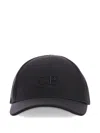 C.p. Company Logo-embroidered Baseball Cap In Black