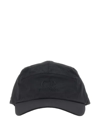 C.p. Company Logo-embroidered Baseball Cap In Black