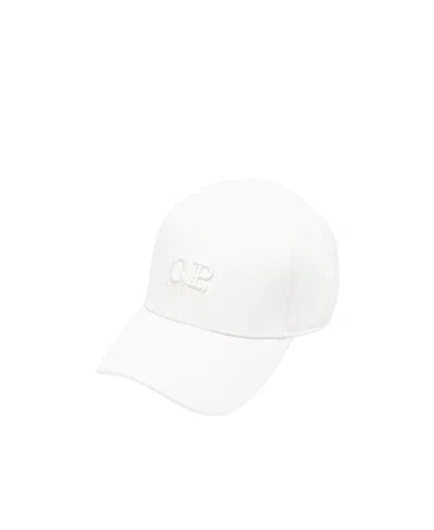 C.p. Company Logo-embroidered Baseball Cap In White