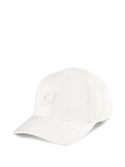 C.p. Company Logo-embroidered Baseball Cap In White