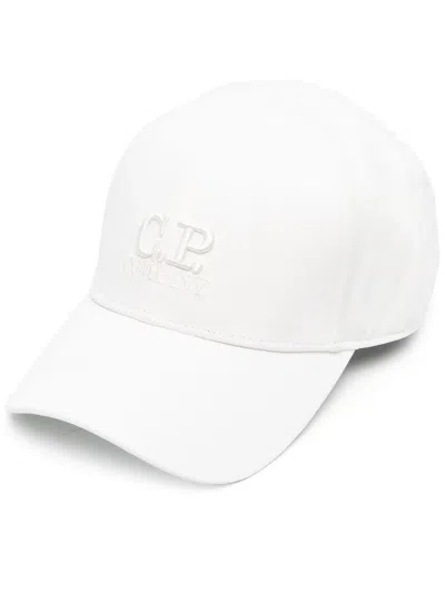 C.p. Company Logo-embroidered Baseball Cap In White