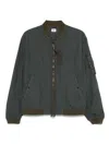 C.p. Company Logo-embroidered Bomber Jacket In Gray