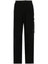 C.p. Company Tapered Cotton Trousers In Black