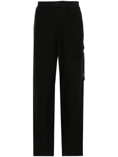 C.p. Company Tapered Cotton Trousers In Black