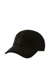 C.p. Company Logo-embroidered Corduroy Cap In Black