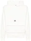 C.p. Company Logo-embroidered Cotton Hoodie In White