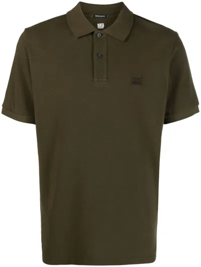 C.P. COMPANY LOGO-EMBROIDERED COTTON POLO SHIRT