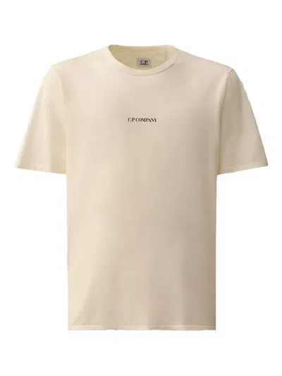 C.p. Company Logo-embroidered Cotton T-shirt In Neutral