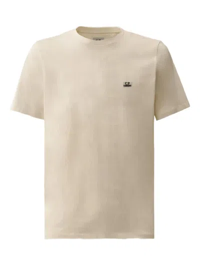 C.p. Company Logo-embroidered Cotton T-shirt In Neutral