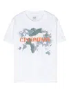 C.p. Company Logo-embroidered Cotton T-shirt In Weiss