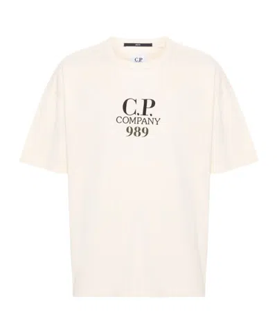 C.p. Company Mens Cp Company Excl 909 Logo-embroidered Cotton T-shirt In Gauze White