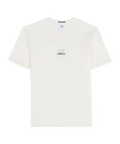 C.p. Company Logo-embroidered Cotton T-shirt In White