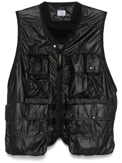 C.p. Company Black Cs Ii Logo Vest In 999 Black