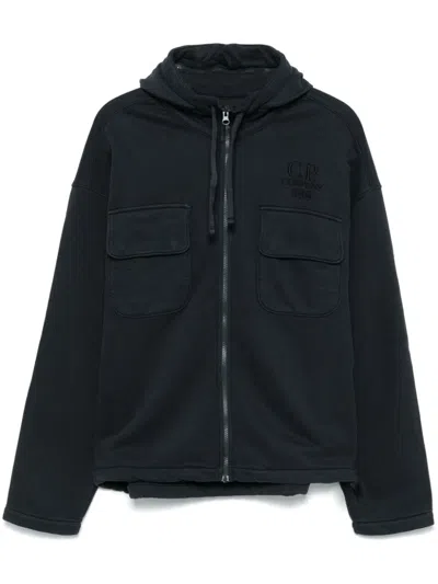 C.P. COMPANY LOGO-EMBROIDERED HOODIE