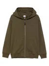 C.p. Company Logo-embroidered Hoodie In Green