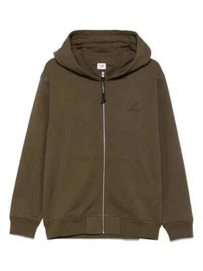 C.P. COMPANY LOGO-EMBROIDERED HOODIE