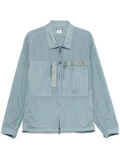 C.p. Company Logo-embroidered Jacket In Blue