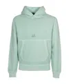 C.p. Company Logo-embroidered Long-sleeve Hoodie In Green
