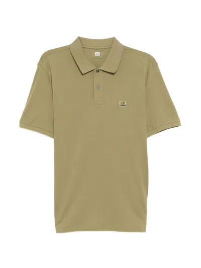 C.p. Company Logo-embroidered Polo Shirt In Green