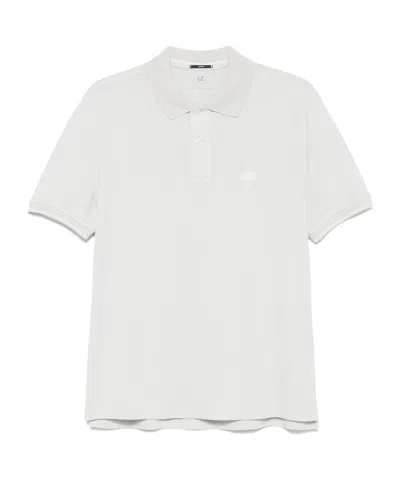 C.p. Company Logo-embroidered Polo Shirt In White