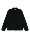 C.p. Company Black Cotton Jacket With Button-up Front In Black