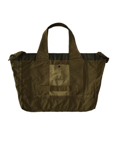 C.p. Company Logo-embroidered Shoulder Bag In Black