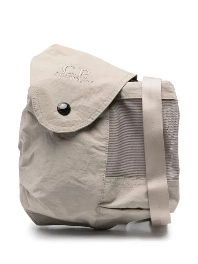 C.p. Company Logo-embroidered Shoulder Bag In Neutrals