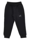 C.p. Company French Terry Sweatpants With Logo Print Kids In Black