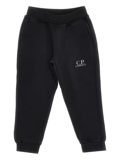 C.p. Company Kids' Logo-embroidered Sweatpants In Black