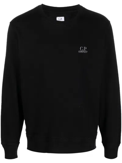 C.p. Company Logo-embroidered Sweatshirt In Black