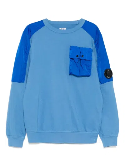 C.p. Company Kids' Logo-embroidered Sweatshirt In Blue