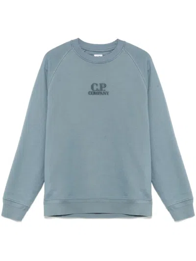 C.p. Company Logo-embroidered Sweatshirt In Green