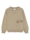 C.p. Company Logo-embroidered Sweatshirt In Green