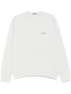 C.p. Company Logo-embroidered Sweatshirt In Grey