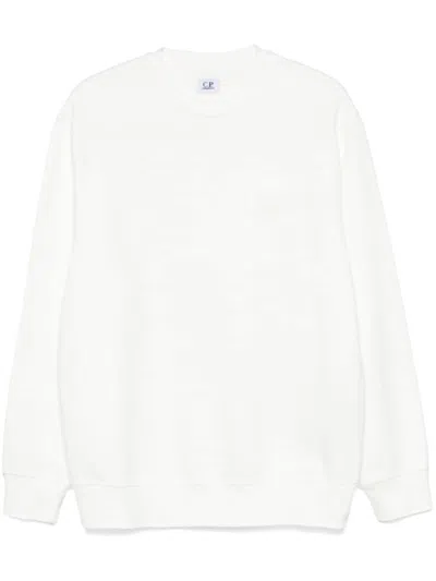 C.p. Company Logo-embroidered Sweatshirt In White
